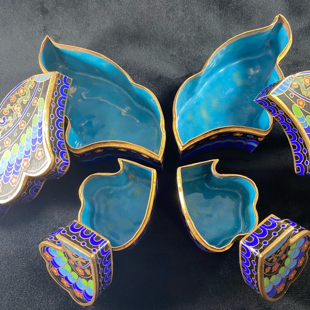 Vintage cloisonné butterfly puzzle box - Picture 7 of 7